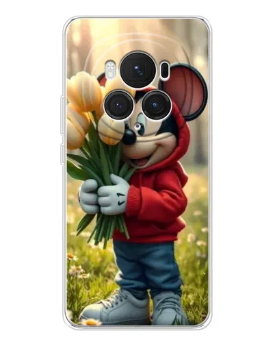 Чехол для Huawei Honor Magic 7 Pro с картинкой «Микки с тюльпанами»
