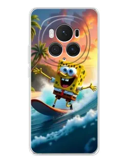 Чехол для Huawei Honor Magic 7 Pro с картинкой «Губка Боб серфингист»