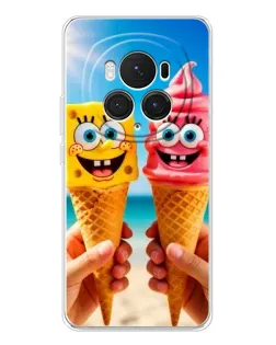 Чехол для Huawei Honor Magic 7 Pro с картинкой «Спанч Боб мороженое»