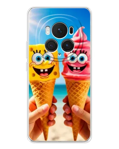 Чехол для Huawei Honor Magic 7 Pro с картинкой «Спанч Боб мороженое»
