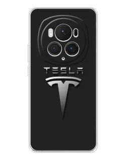 Чехол для Huawei Honor Magic 7 Pro с картинкой «Стальной логотип Tesla»