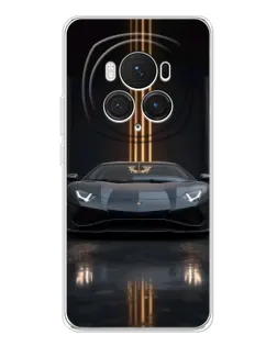 Чехол для Huawei Honor Magic 7 Pro с картинкой «Lamborghini золотые линии»