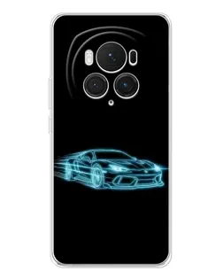 Чехол для Huawei Honor Magic 7 Pro с картинкой «Неоновый контур Lamborghini»