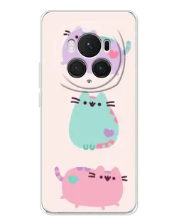Чехол для Huawei Honor Magic 7 Pro с картинкой «Pusheen трио»