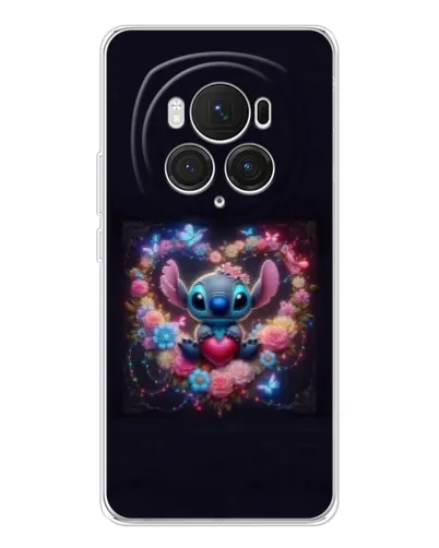 Чехол для Huawei Honor Magic 7 Pro с картинкой «Stitch в цветах»