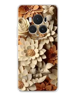 Чехол для Huawei Honor Magic 7 Pro с картинкой «Бежевый флористический декор»