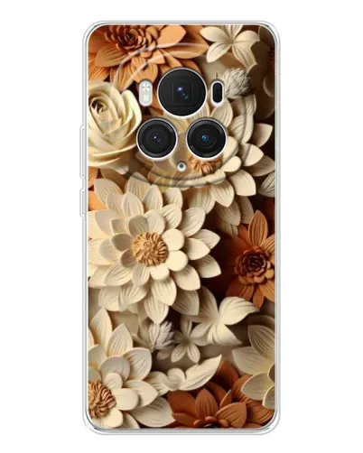 Чехол для Huawei Honor Magic 7 Pro с картинкой «Бежевый флористический декор» Чехол для Huawei Honor Magic 7 Pro с картинкой «Бежевый флористический декор»
