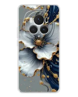 Чехол для Huawei Honor Magic 7 Pro с картинкой «Белый цветок и золотой флюид»