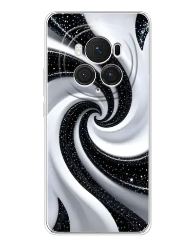 Чехол для Huawei Honor Magic 7 Pro с картинкой «Черно-белая спираль»
