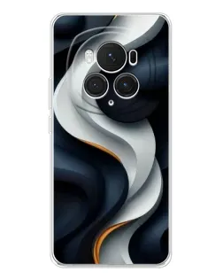 Чехол для Huawei Honor Magic 7 Pro с картинкой «Объемные черно-белые ленты»