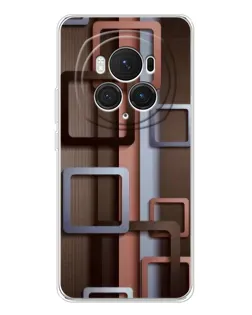 Чехол для Huawei Honor Magic 7 Pro с картинкой «Коричневые объемные квадраты»
