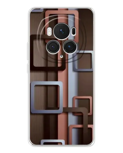 Чехол для Huawei Honor Magic 7 Pro с картинкой «Коричневые объемные квадраты»