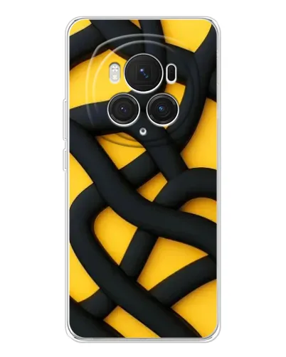 Чехол для Huawei Honor Magic 7 Pro с картинкой «Черное желтое переплетение»