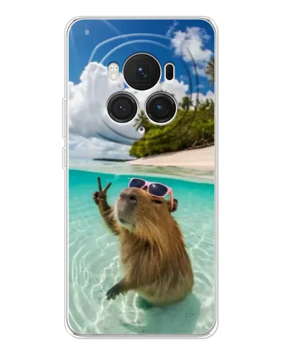 Чехол для Huawei Honor Magic 7 Pro с картинкой «Капибара на море»