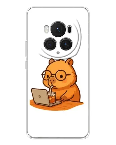 Чехол для Huawei Honor Magic 7 Pro с картинкой «Капибара с ноутбуком»