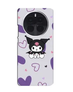 Чехол для Huawei Honor Magic8 Lite с картинкой «Kuromi и лавандовые сердца»