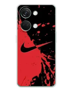 Чехол для Huawei Honor Play 10C с картинкой «Красные брызги Nike»