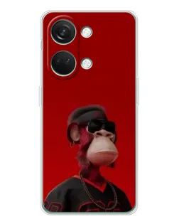 Чехол для Huawei Honor Play 10C с картинкой «Bored Ape в красном»