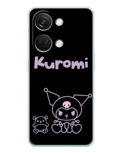 Чехол для Huawei Honor Play 10C с картинкой «Kuromi — черный минимализм»