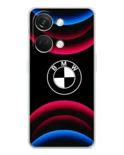 Чехол для Huawei Honor Play 10C с картинкой «Логотип BMW и неоновые дуги»