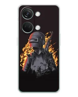 Чехол для Huawei Honor Play 10C с картинкой «PUBG — огненный силуэт»
