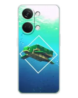 Чехол для Huawei Honor Play 10C с картинкой «Черепаха Minecraft»
