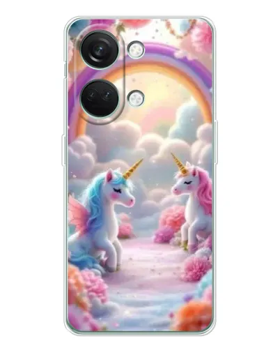 Чехол для Huawei Honor Play 10C с картинкой «Радуга и единороги»