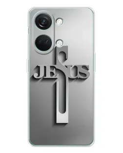 Чехол для Huawei Honor Play 10C с картинкой «Металлический крест Jesus»