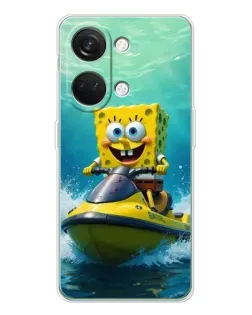 Чехол для Huawei Honor Play 10C с картинкой «Спанч Боб на гидроцикле»