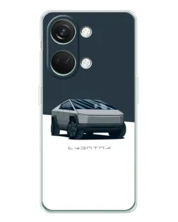 Чехол для Huawei Honor Play 10C с картинкой «Серебристый Cybertruck Tesla»