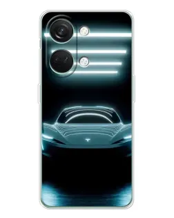 Чехол для Huawei Honor Play 10C с картинкой «Tesla в неоне»