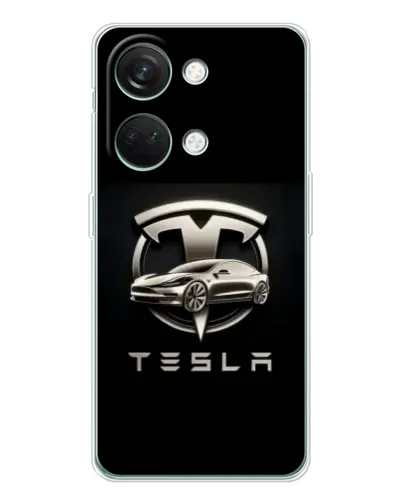 Чехол для Huawei Honor Play 10C с картинкой «Tesla — серебристое авто»