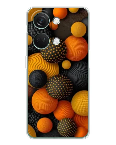 Чехол для Huawei Honor Play 10C с картинкой «Объемные оранжевые сферы»
