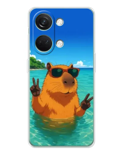 Чехол для Huawei Honor Play 10C с картинкой «Морская капибара»