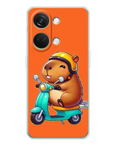 Чехол для Huawei Honor Play 10C с картинкой «Капибара на скутере»