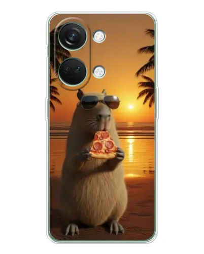 Чехол для Huawei Honor Play 10C с картинкой «Капибара с пиццей»