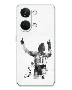 Чехол для Huawei Honor Play 10C с картинкой «Черно-белый силуэт Месси»