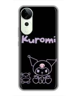 Чохол для Huawei Honor Play 70 Plus з картинкою «Kuromi — чорний мінімалізм»