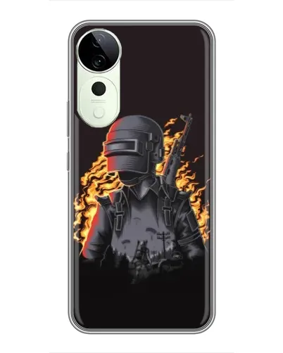 Чехол для Huawei Honor Play 70 Plus с картинкой «PUBG — огненный силуэт»