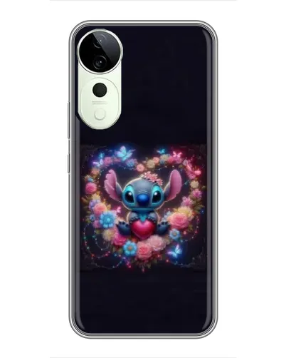 Чохол для Huawei Honor Play 70 Plus з картинкою «Stitch у квітах»