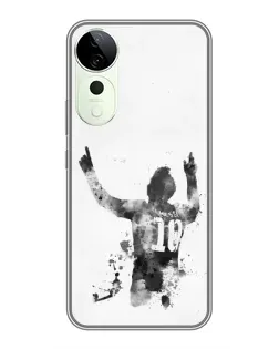 Чохол для Huawei Honor Play 70 Plus з картинкою «Чорно-білий силует Мессі»