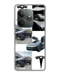 Чехол для Huawei Honor X5d Plus с картинкой «Коллаж Cybertruck Tesla»