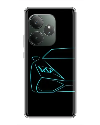 Чехол для Huawei Honor X5d Plus с картинкой «Голубой силуэт Lamborghini»