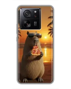 Чехол для Huawei Honor X5d с картинкой «Капибара с пиццей»
