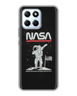 Чехол для Huawei Honor X6 с картинкой «NASA — шагаем по Луне»