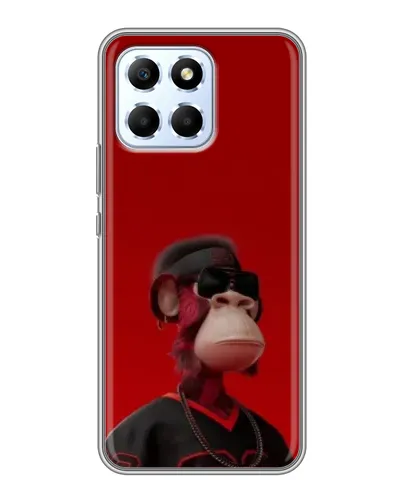 Чехол для Huawei Honor X6 с картинкой «Bored Ape в красном» Чехол для Huawei Honor X6 с картинкой «Bored Ape в красном»
