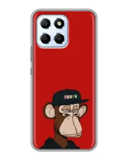 Чехол для Huawei Honor X6 с картинкой «Bored Ape — красный фон»