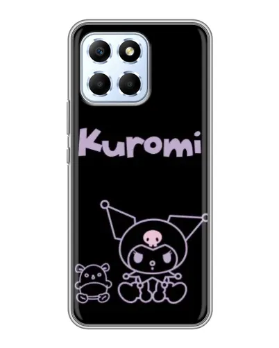 Чехол для Huawei Honor X6 с картинкой «Kuromi — черный минимализм»