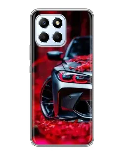 Чехол для Huawei Honor X6 с картинкой «Спортивная BMW и цветы»