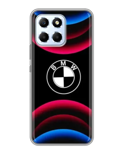 Чехол для Huawei Honor X6 с картинкой «Логотип BMW и неоновые дуги»